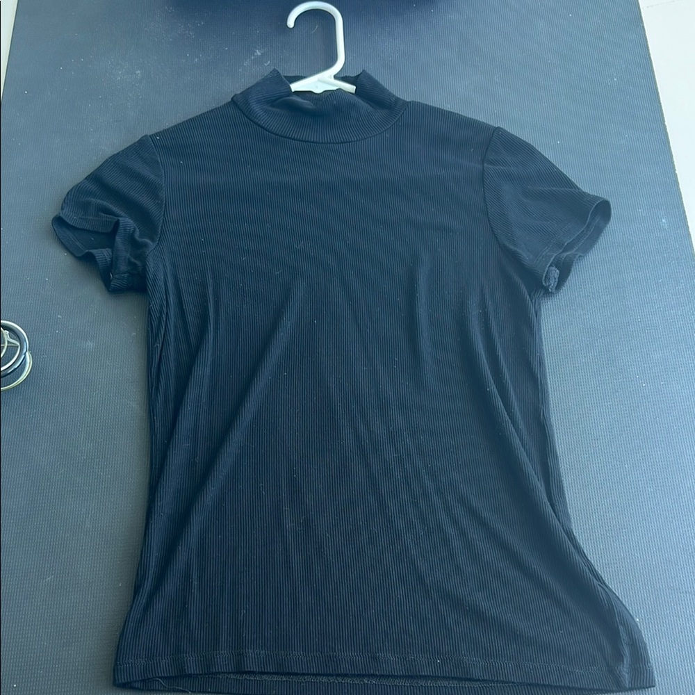 Zara women’s Black turtleneck short sleeve shirt. Size medium